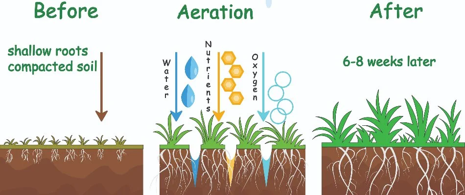 Tractor doing aeration